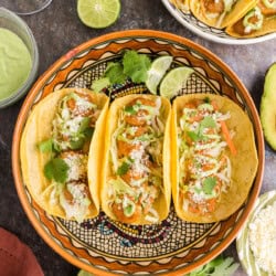 Shrimp Tacos with Avocado Crema Recipe